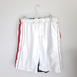 Rise White & Black Swim Trunks